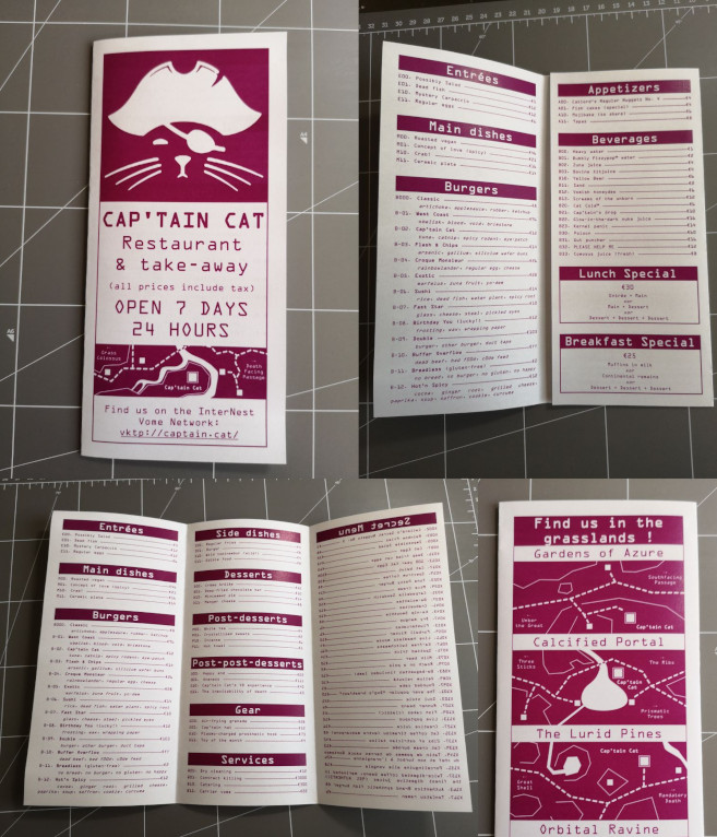 Cap'tain Cat's Menu